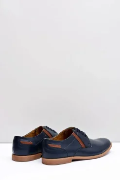 Best Boto Męskie Półbuty Bednarek Skórzane Granatowe Millo