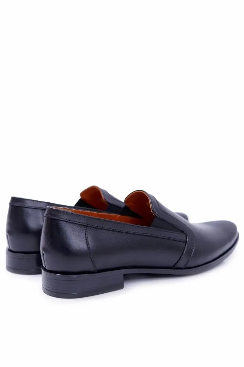 Męskie Półbuty Bednarek Wsuwane Skórzane Czarne Trocky Męskie Bednarek Polish Shoes|Półbuty Casual