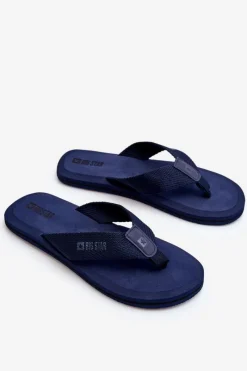 Discount Męskie Piankowe Klapki Japonki Big Star LL174617 Granatowe Męskie Klapki Męskie Big Star|Klapki Męskie Japonki