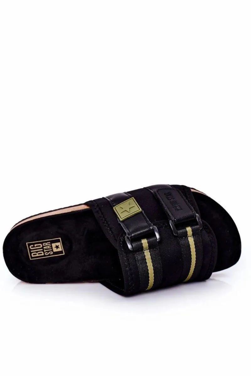 Big Star Shoes Męskie Profilowane Klapki Big Star HH174058 Czarne