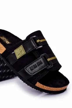 Big Star Shoes Męskie Profilowane Klapki Big Star HH174058 Czarne