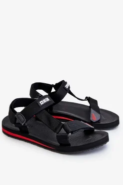 New Męskie Sandały Na Rzepy Big Star DD174717 Czarne Damskie Sandały Męskie|Sandały Big Star