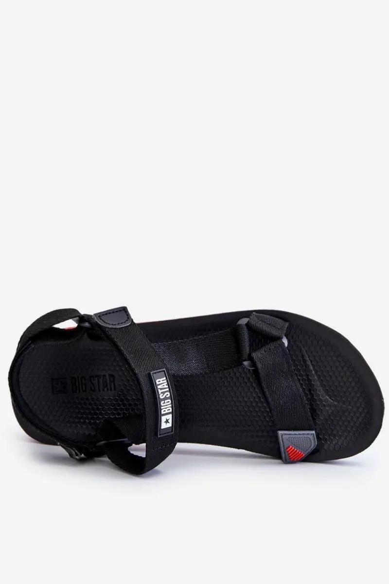 New Męskie Sandały Na Rzepy Big Star DD174717 Czarne Damskie Sandały Męskie|Sandały Big Star