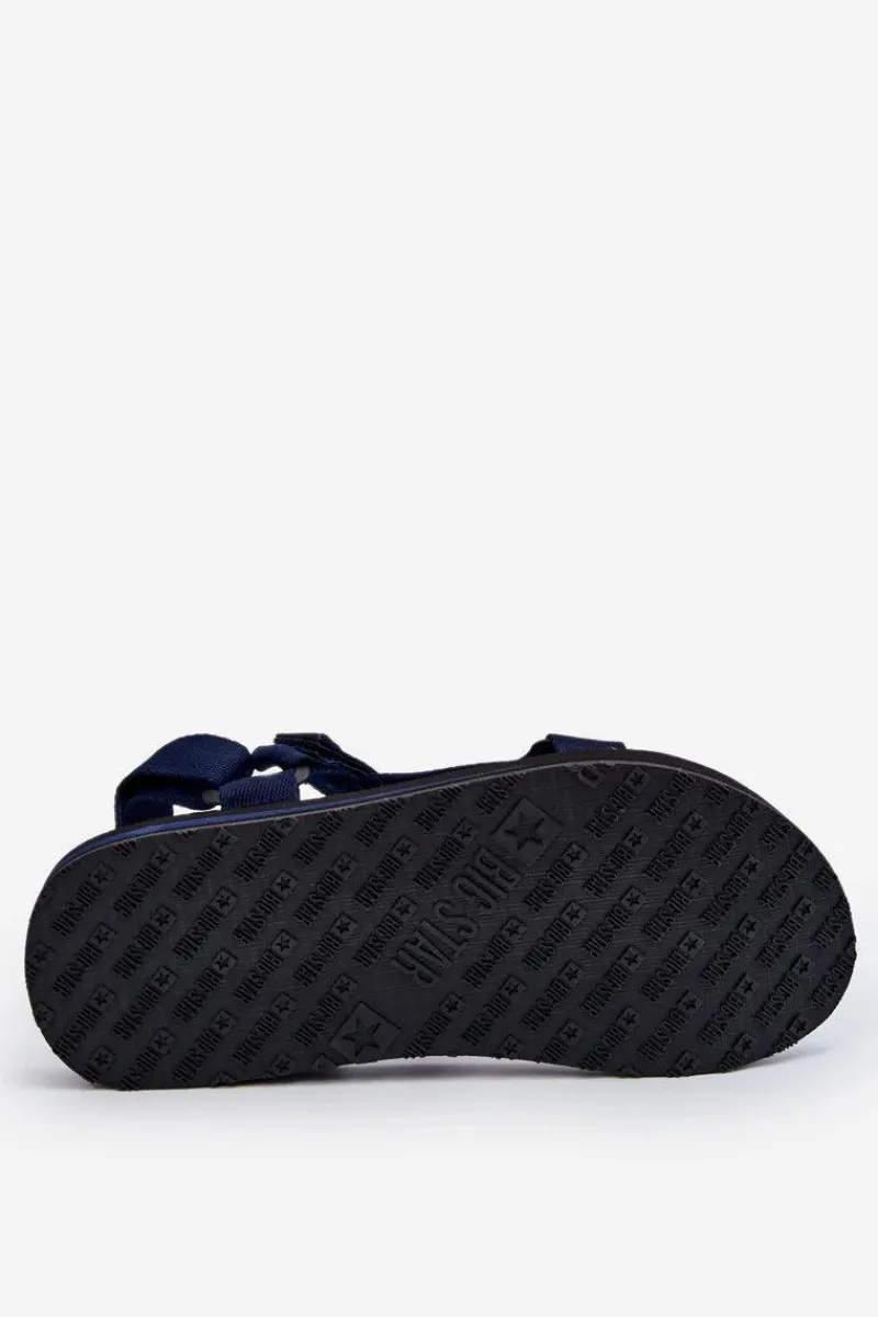 Discount Big Star Shoes Męskie Sandały Na Rzepy Big Star DD174718 Granatowe Niebieski