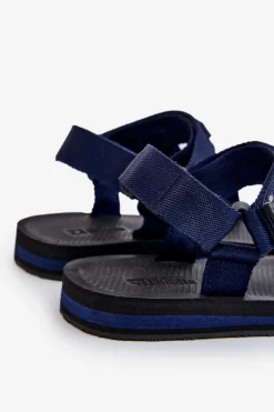 Discount Big Star Shoes Męskie Sandały Na Rzepy Big Star DD174718 Granatowe Niebieski