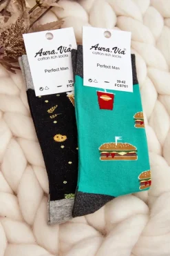 Skarpetki|Skarpetki>Aura.via Męskie Skarpetki Hamburger Zielone