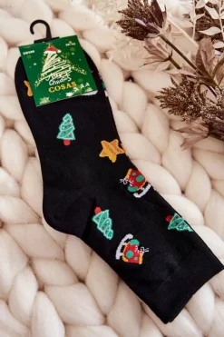 Discount Męskie Skarpetki W Świąteczne Wzory Czarne Skarpetki|Skarpetki