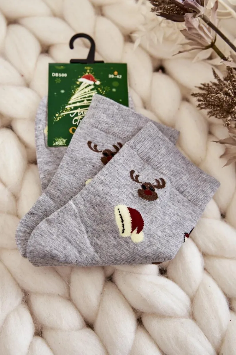 Discount COSAS Męskie Skarpetki W Świąteczne Wzory Szare