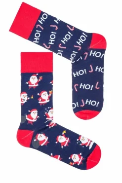 Sale Milena Męskie Skarpetki Świąteczne Mikołaje Granatowe