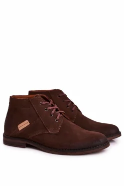 Best Boto Męskie Skórzane Botki Trzewiki BEDNAREK Brązowe