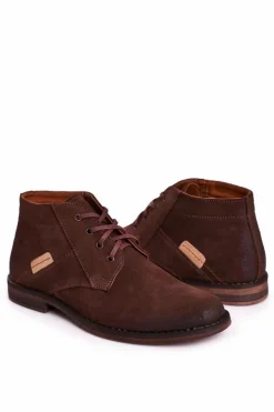 Best Boto Męskie Skórzane Botki Trzewiki BEDNAREK Brązowe