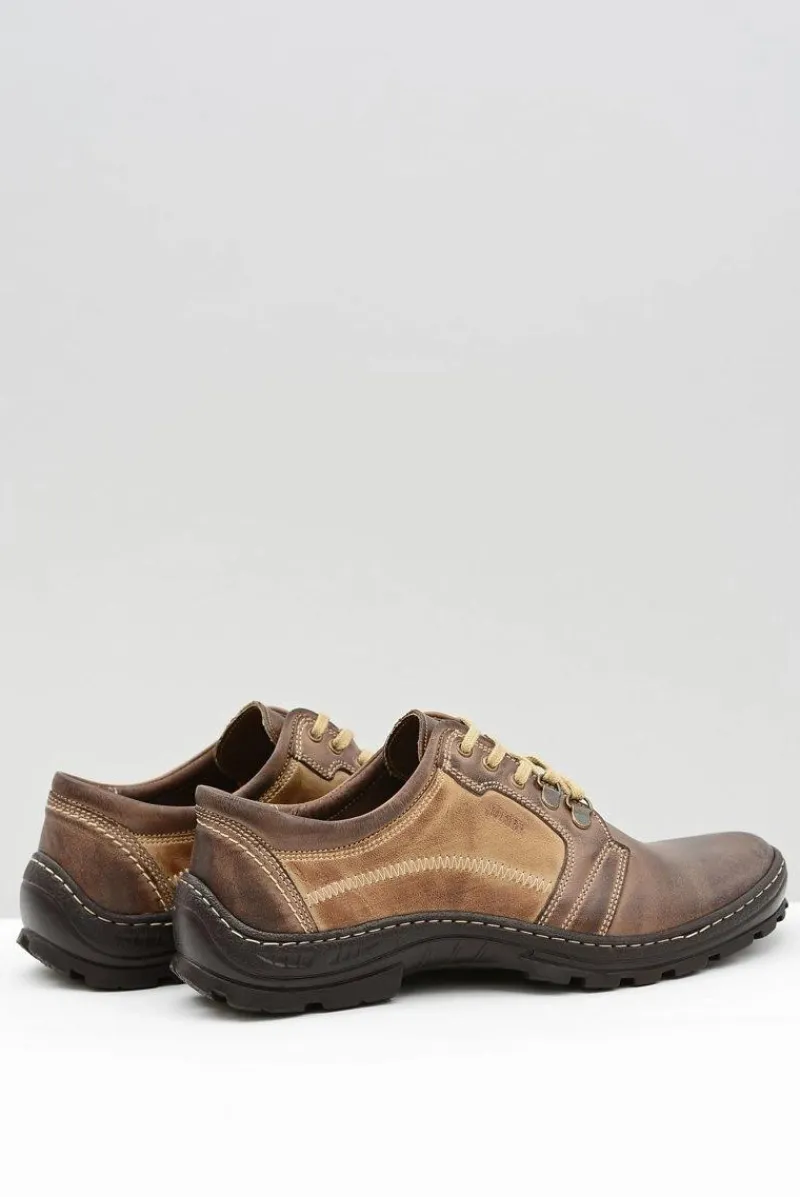 Sale Męskie Skórzane Klasyczne Brązowe Półbuty Favello Męskie Półbuty Casual