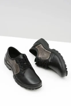 Półbuty Casual></noscript>Boto Męskie Skórzane Klasyczne Czarne Półbuty Favello