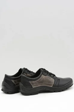 Półbuty Casual></noscript>Boto Męskie Skórzane Klasyczne Czarne Półbuty Favello