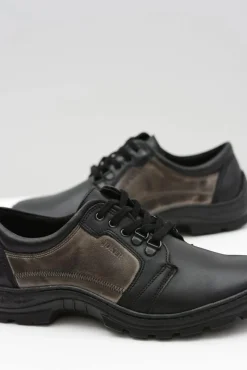 Półbuty Casual></noscript>Boto Męskie Skórzane Klasyczne Czarne Półbuty Favello