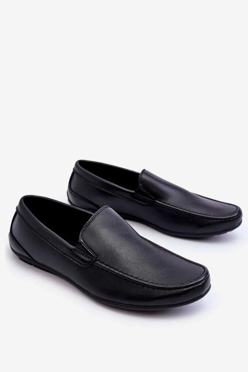 Mokasyny Wsuwane>Boto Męskie Skórzane Mokasyny Czarne Theo