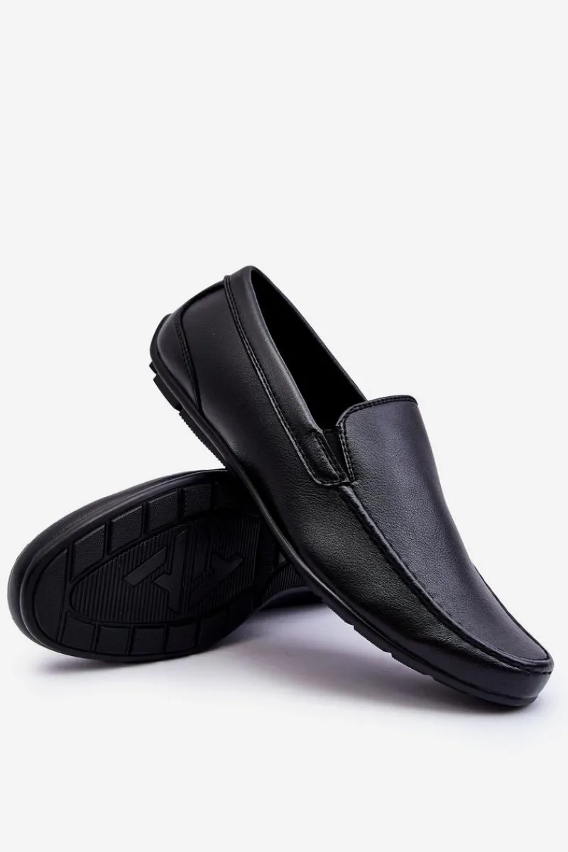 Mokasyny Wsuwane>Boto Męskie Skórzane Mokasyny Czarne Theo