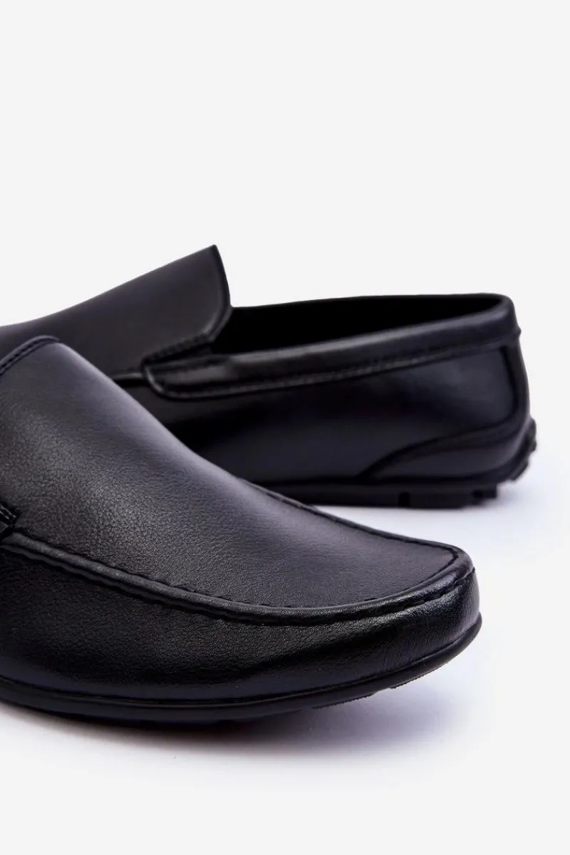 Mokasyny Wsuwane>Boto Męskie Skórzane Mokasyny Czarne Theo