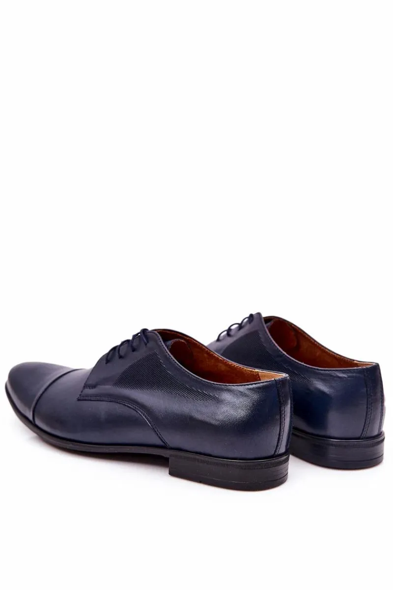Bednarek Polish Shoes|Półbuty Eleganckie>Boto Męskie Skórzane Mokasyny Z Czarną Podeszwą BEDNAREK Granatowe