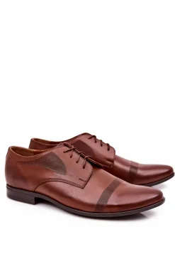 Discount Boto Męskie Skórzane Półbuty Bednarek 804 Brązowe