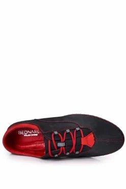 Outlet Boto Męskie Skórzane Półbuty BEDNAREK Granatowe