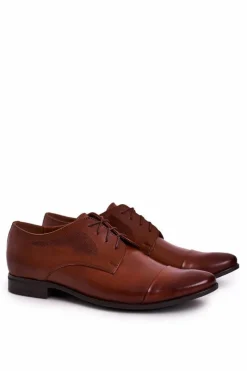 Clearance Męskie Skórzane Półbuty Bednarek 805 Brązowe Męskie Bednarek Polish Shoes|Półbuty Eleganckie