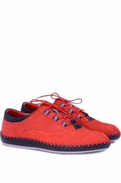 Półbuty Casual>Boto Męskie Skórzane Półbuty Casual Czerwone Bill