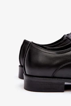 Sale Męskie Skórzane Półbuty Czarne Harene Męskie Półbuty Eleganckie