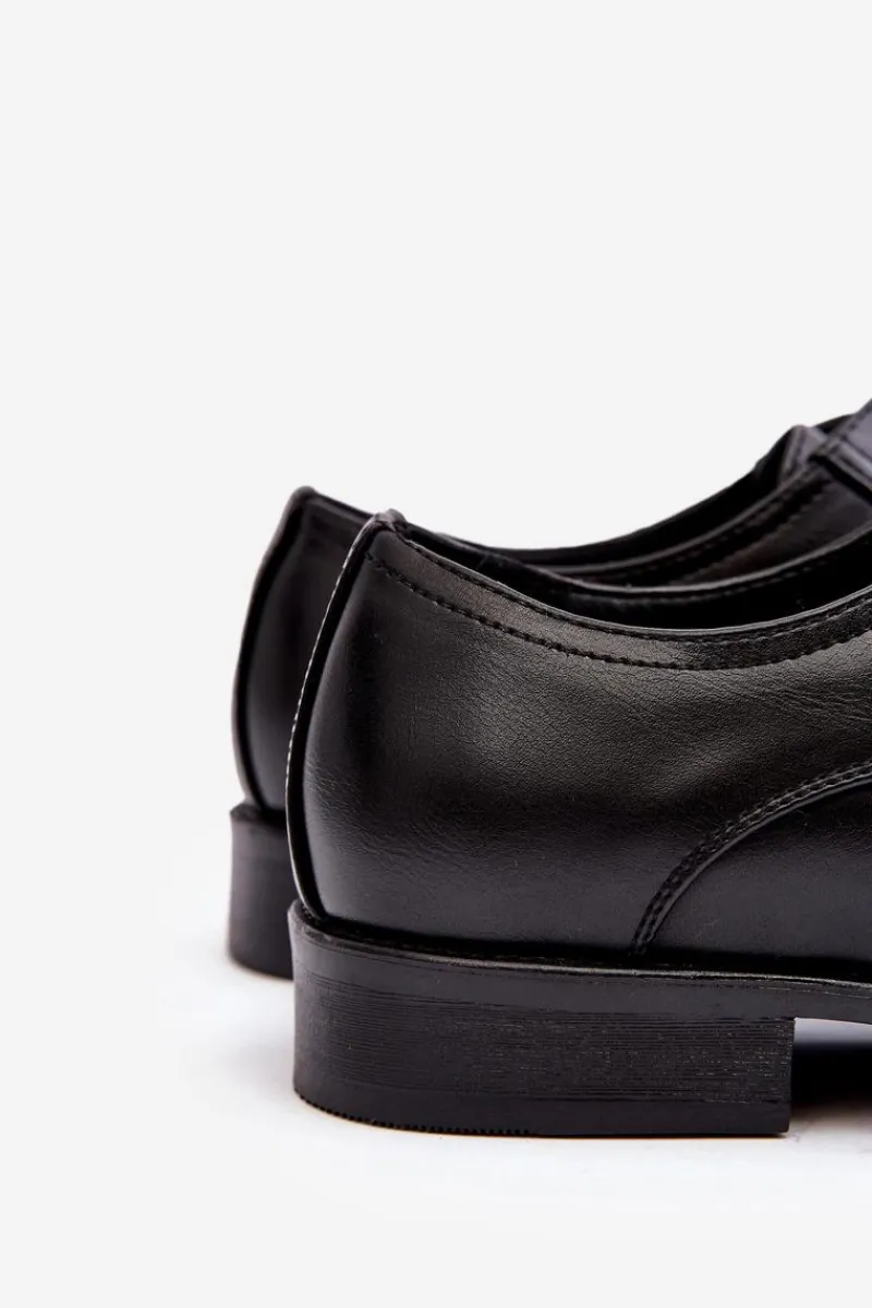 Sale Męskie Skórzane Półbuty Czarne Harene Męskie Półbuty Eleganckie