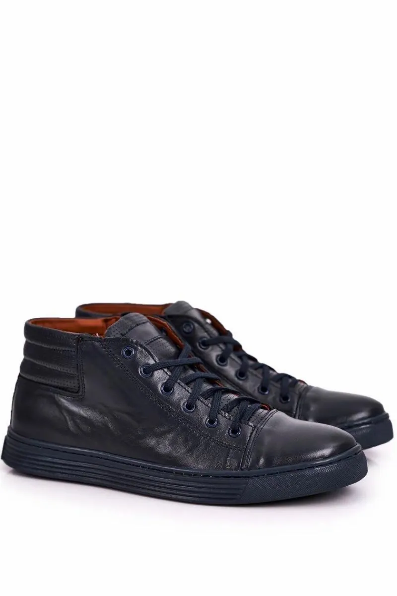 Bednarek Polish Shoes|Półbuty Casual>Boto Męskie Skórzane Półbuty Tenisówki BEDNAREK Granatowe