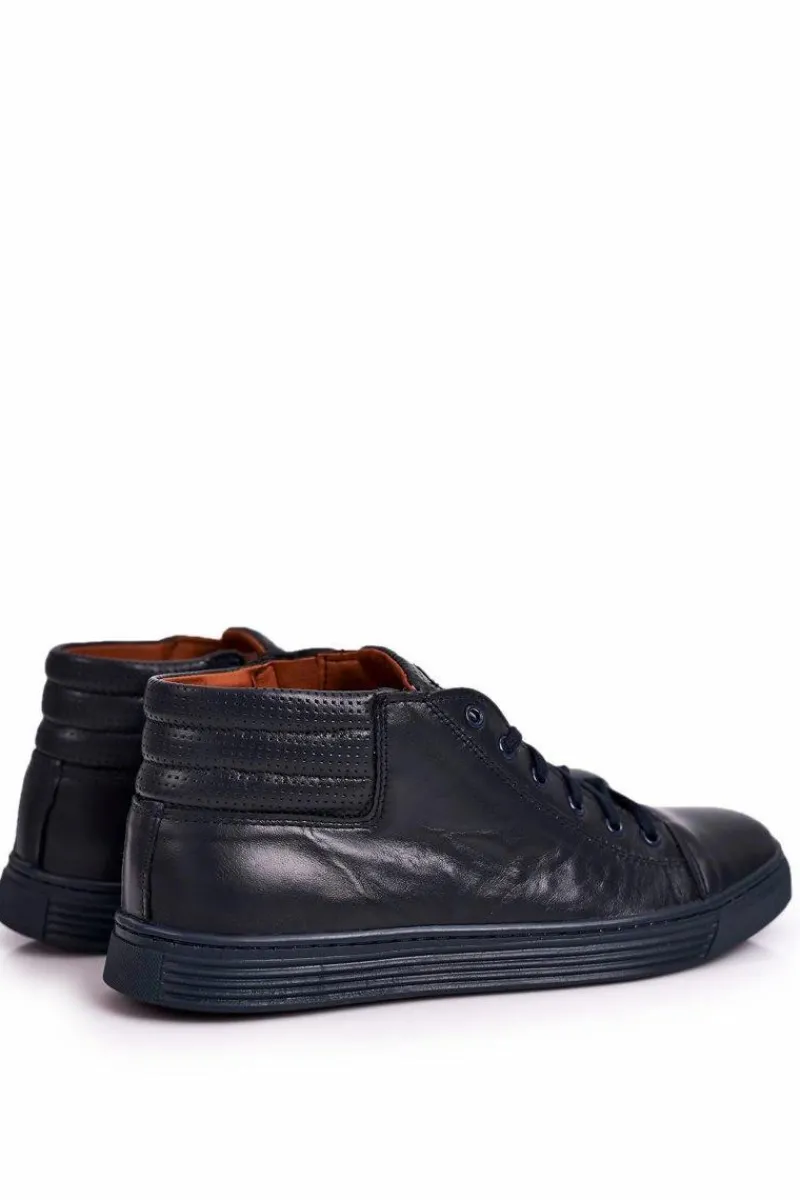 Bednarek Polish Shoes|Półbuty Casual>Boto Męskie Skórzane Półbuty Tenisówki BEDNAREK Granatowe