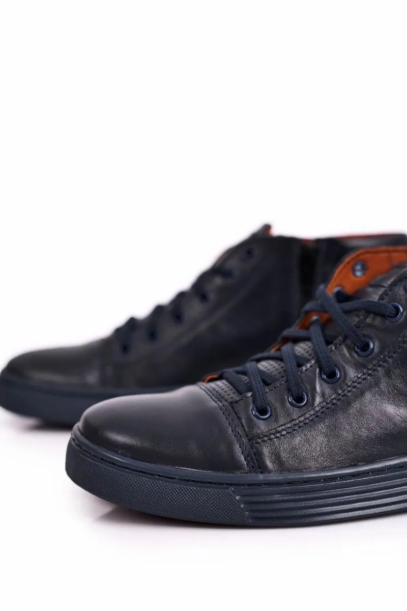 Bednarek Polish Shoes|Półbuty Casual>Boto Męskie Skórzane Półbuty Tenisówki BEDNAREK Granatowe