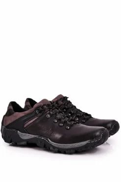 Hot Męskie Skórzane Półbuty Trekkingowe BEDNAREK Czarne Męskie Obuwie Trekkingowe Męskie