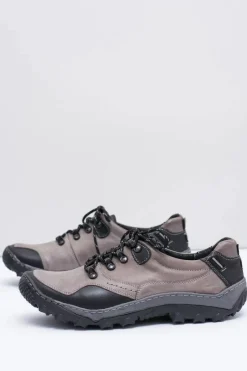 Męskie Skórzane Szare Półbuty Trekkingowe Gretin Męskie Obuwie Trekkingowe Męskie