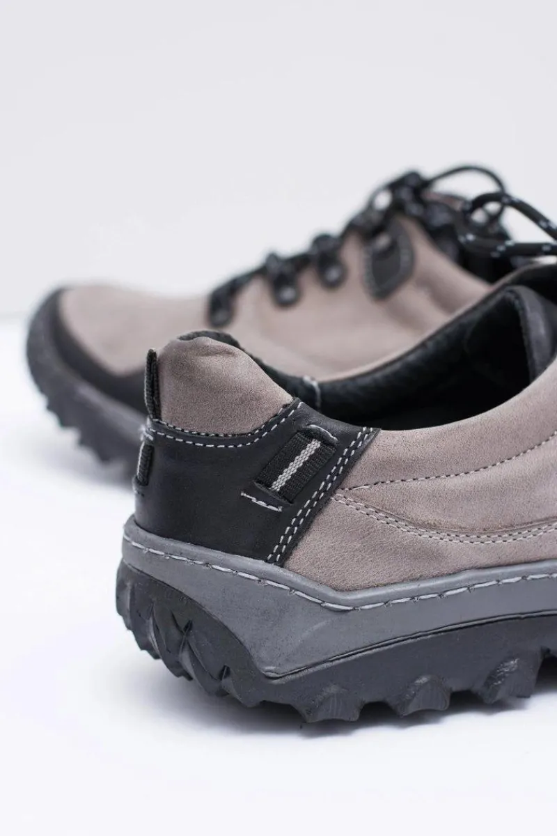 Męskie Skórzane Szare Półbuty Trekkingowe Gretin Męskie Obuwie Trekkingowe Męskie