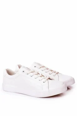 Clearance Big Star Shoes Męskie Skórzane Tenisówki Big Star II174028 Białe