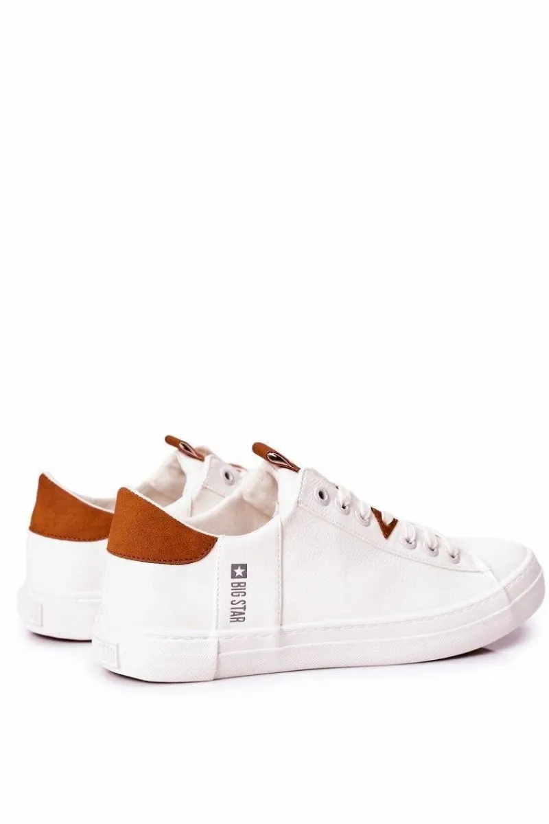 Trampki Męskie Big Star|Trampki Niskie>Big Star Shoes Męskie Skórzane Tenisówki Big Star GG174025 Białe