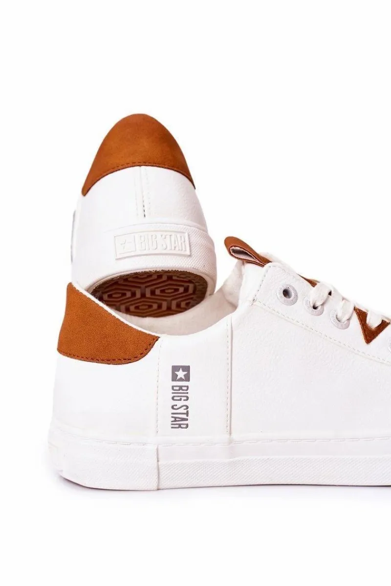 Trampki Męskie Big Star|Trampki Niskie>Big Star Shoes Męskie Skórzane Tenisówki Big Star GG174025 Białe