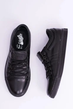 Outlet Boto Męskie Skórzane Tenisówki Czarne Elon