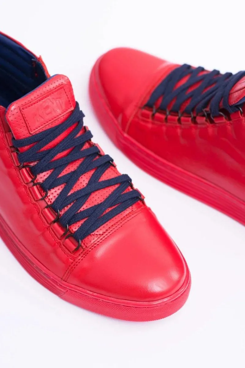 Trampki Wysokie|Trampki Męskie Wysokie>Boto Męskie Skórzane Tenisówki Czerwone Torres