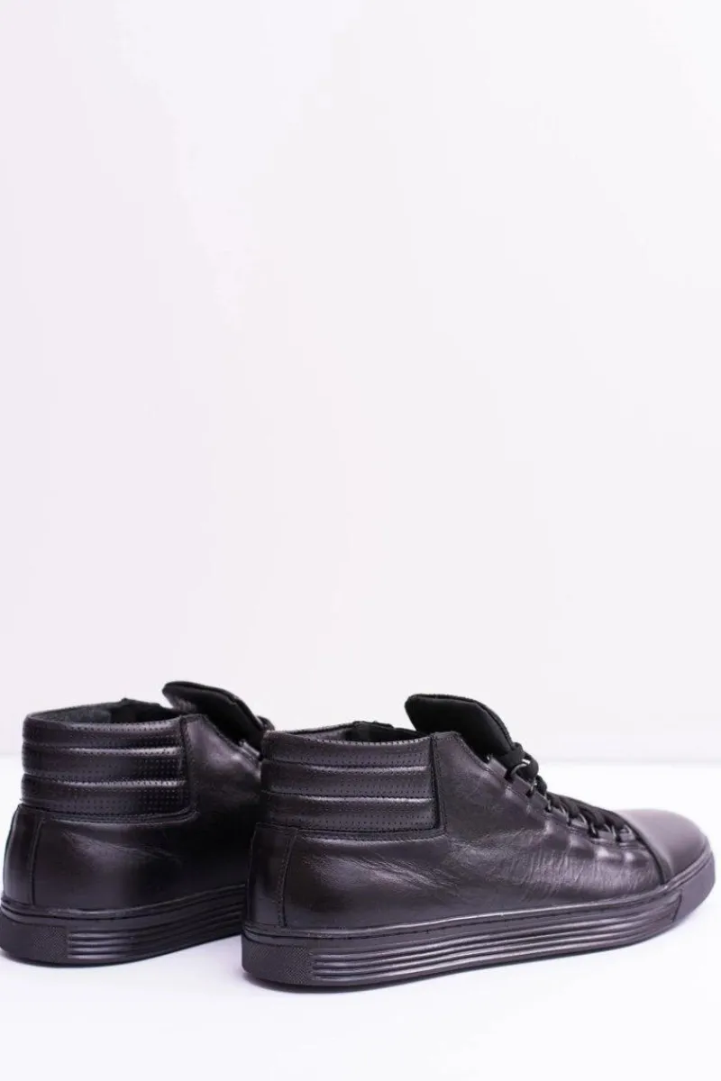 Sale Boto Męskie Skórzane Tenisówki Czarne Torres