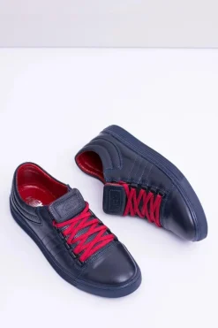 Best Męskie Skórzane Tenisówki Granatowe Elon Męskie Trampki Niskie|Trampki Męskie Niskie