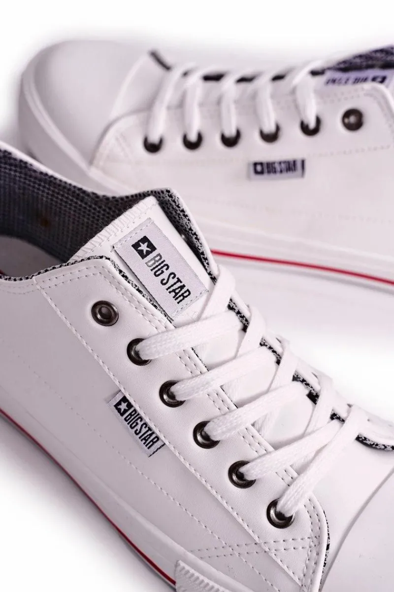 Trampki Męskie Big Star|Trampki Niskie>Big Star Shoes Męskie Skórzane Trampki BIG STAR DD174260 Białe