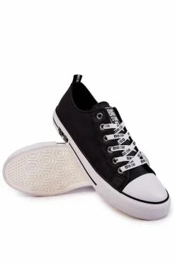 Trampki Męskie Big Star|Trampki Niskie>Big Star Shoes Męskie Skórzane Trampki Big Star KK174047 Czarne