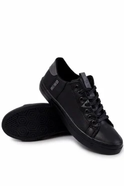 Clearance Big Star Shoes Męskie Skórzane Trampki Big Star JJ174227 Czarne