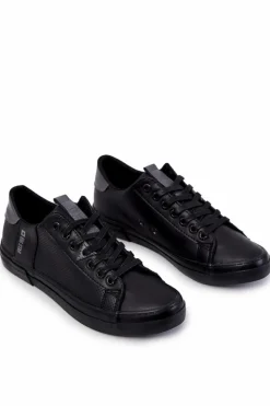 Clearance Big Star Shoes Męskie Skórzane Trampki Big Star JJ174227 Czarne