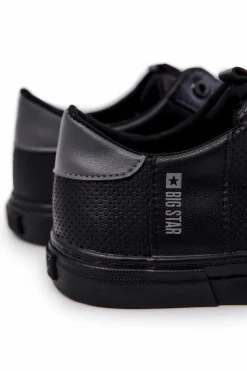 Clearance Big Star Shoes Męskie Skórzane Trampki Big Star JJ174227 Czarne