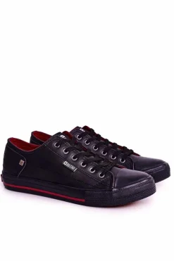 Online Big Star Shoes Męskie Skórzane Trampki BIG STAR DD174259 Czarne