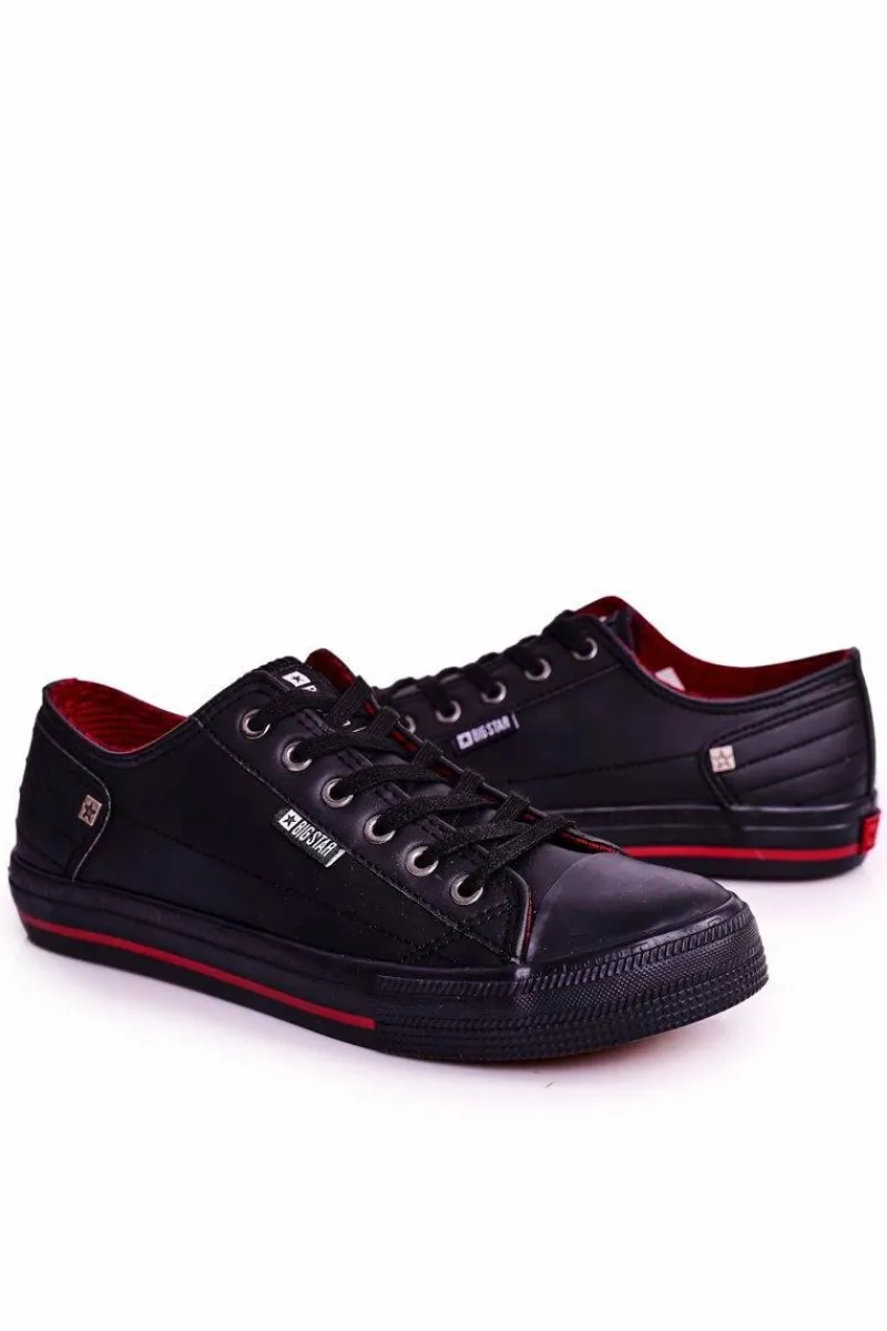 Online Big Star Shoes Męskie Skórzane Trampki BIG STAR DD174259 Czarne