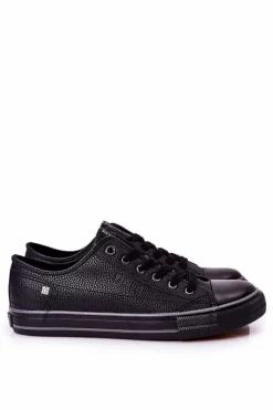 Trampki Męskie Big Star|Trampki Niskie>Big Star Shoes Męskie Skórzane Trampki Big Star II174002 Czarne